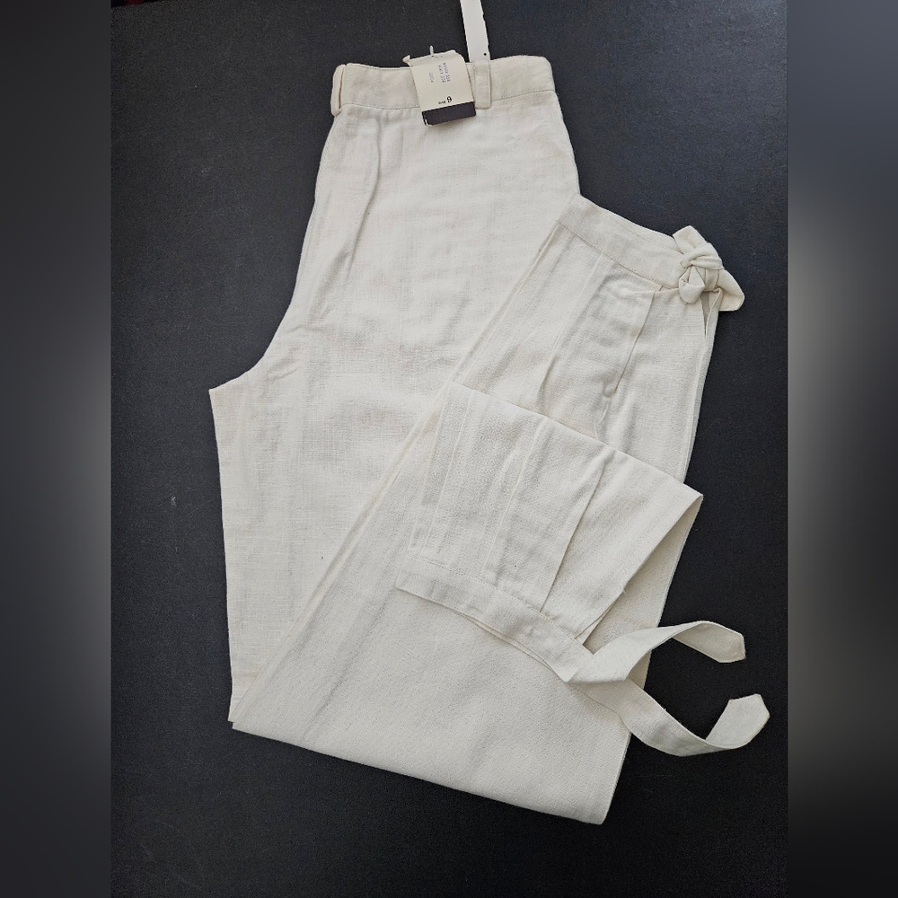 Vintage - NWT - Happy Legs Linen/Cotton Blend Pants - Color Natural